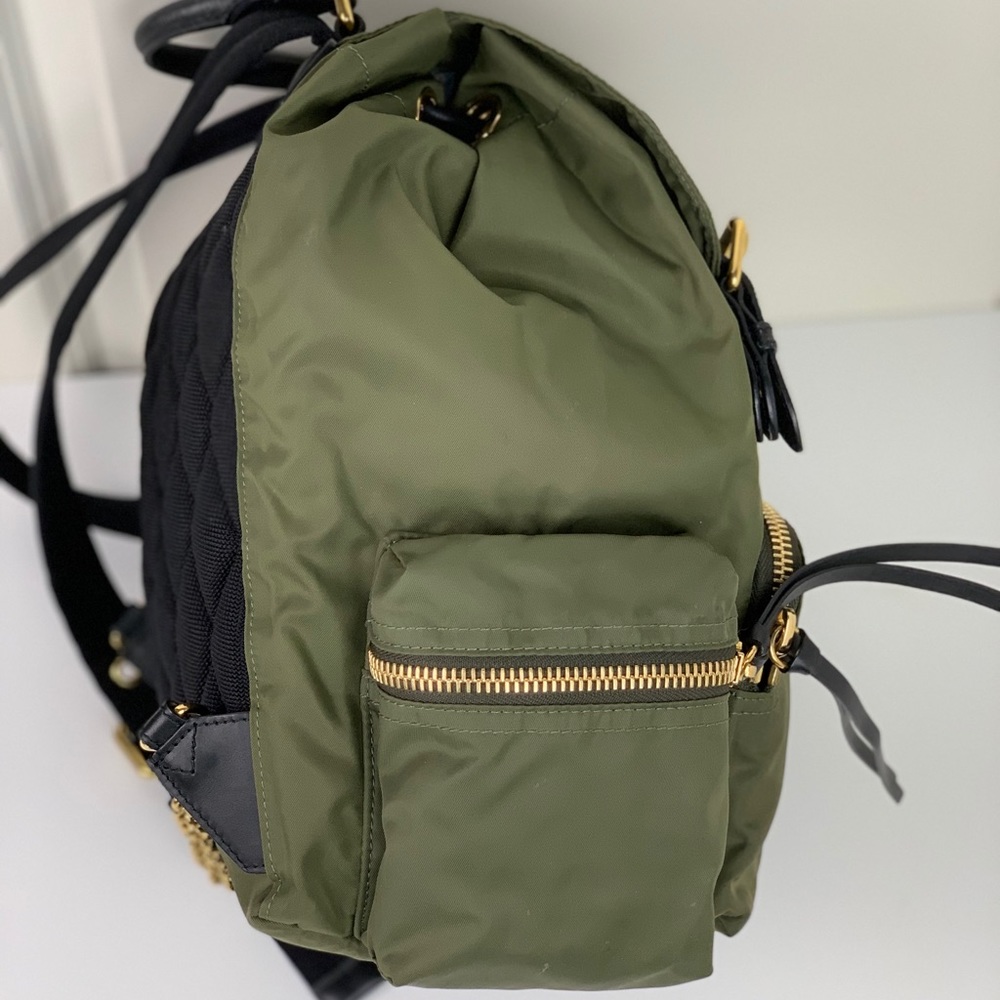 Burberry Medium Rucksack - Green Nylon Leather - Picture 7 of 8
